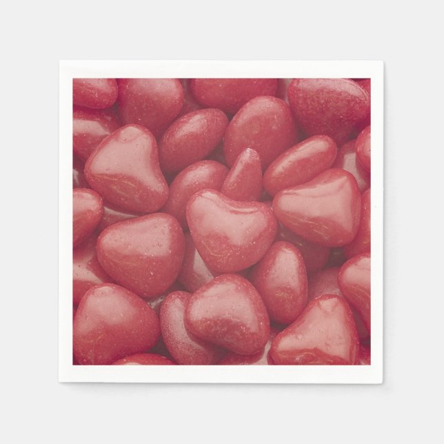Guardanapo De Papel Red Hot Candy Hearts Paper Napkins (Frente)