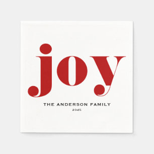 Guardanapo De Papel Red JOY Bold Typografia Moderna Natal