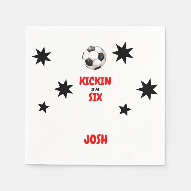 Guardanapo De Papel Red Kickit na Festa de aniversário de 6 de Seis Fu (Frente)