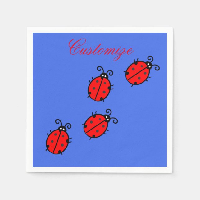 Guardanapo De Papel Red Ladybugs Rastreando Thunder_Cove (Frente)
