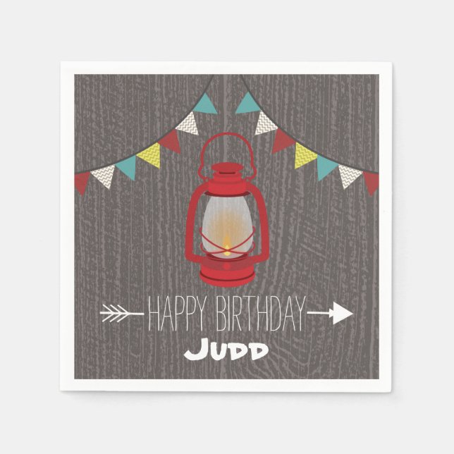 Guardanapo De Papel Red Lanterna Birthday Napkins (Frente)