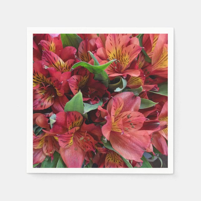 Guardanapo De Papel Red Lily Paper Napkin (Frente)