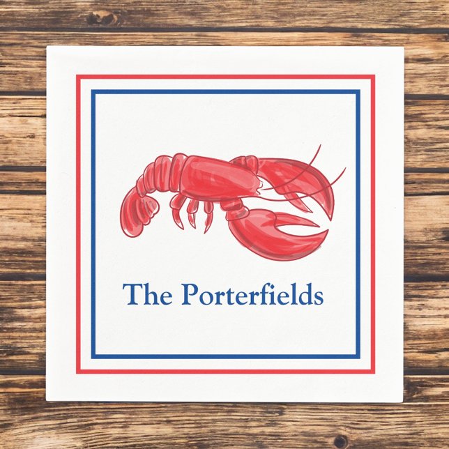 Guardanapo De Papel Red Lobster Fronteira Festa Personalizada (Criador carregado)