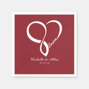 Guardanapo De Papel Red Love Heart Heart Festa de casamento Paper Napk