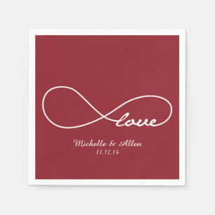 Guardanapo De Papel Red Love Infinity Paper Napkins Set