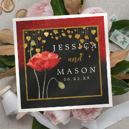 Guardanapo De Papel Red Love Rosas Casamento Cocktail Napkins