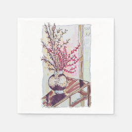 Guardanapo De Papel Red Plum Blossoms