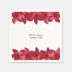 Guardanapo De Papel Red Plumeria Frangipani Wedding