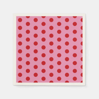 Guardanapo De Papel Red Polka Dots on Pink