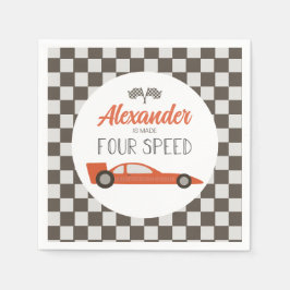 Guardanapo De Papel Red Race Car 4º Aniversário