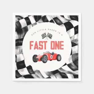 Guardanapo De Papel Red Race Car Fast Um primeiro aniversario
