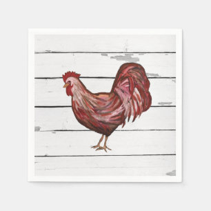 Guardanapo De Papel Red Rooster Barnyard Party Farmhouse Estilo