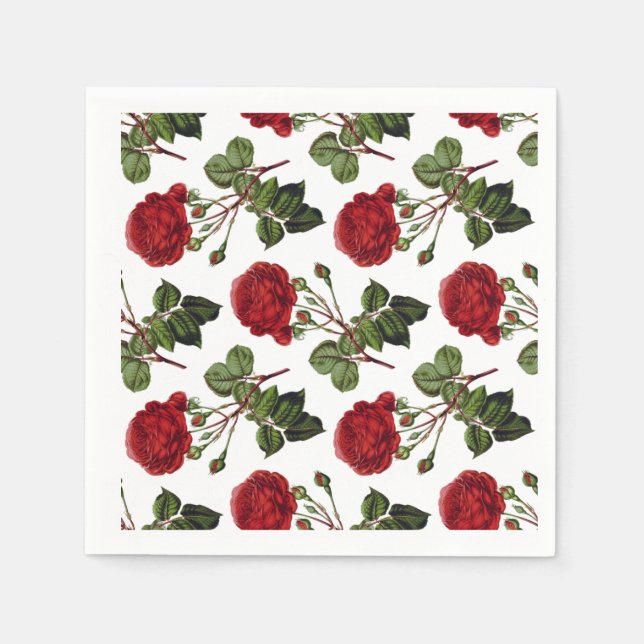 Guardanapo De Papel Red Roses Pattern (Frente)