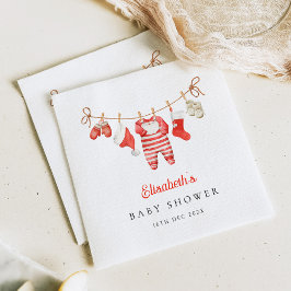 Guardanapo De Papel Red Santa Baby Baby Shower