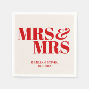 Guardanapo De Papel Red Sra. e Sra. Bride Personalizaram Napkins