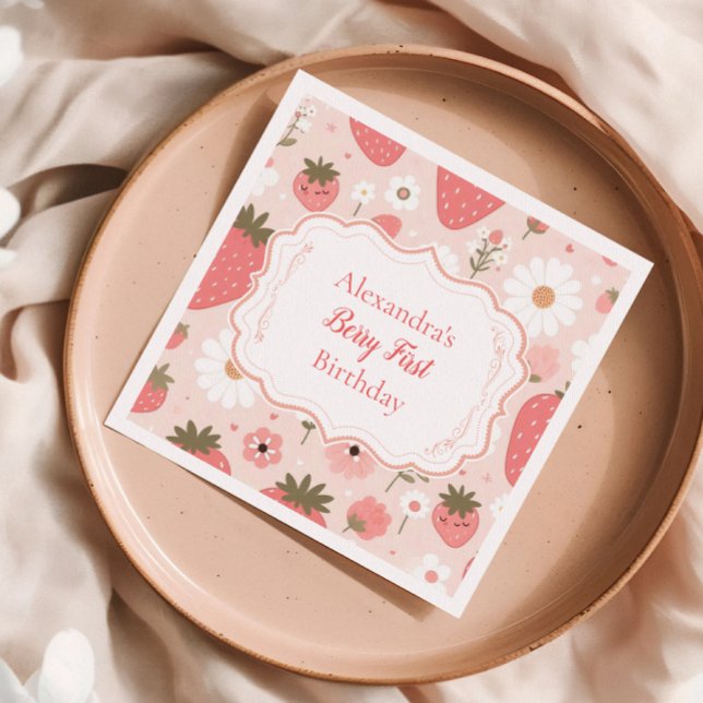 Guardanapo De Papel Red Strawberry Berry First Party (Criador carregado)