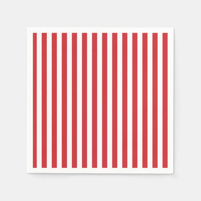 Guardanapo De Papel Red Stripe Preppy  (Frente)