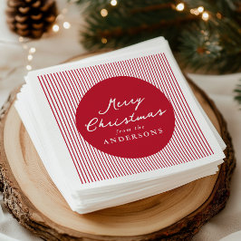 Guardanapo De Papel Red Stripes Moderno Feliz Natal