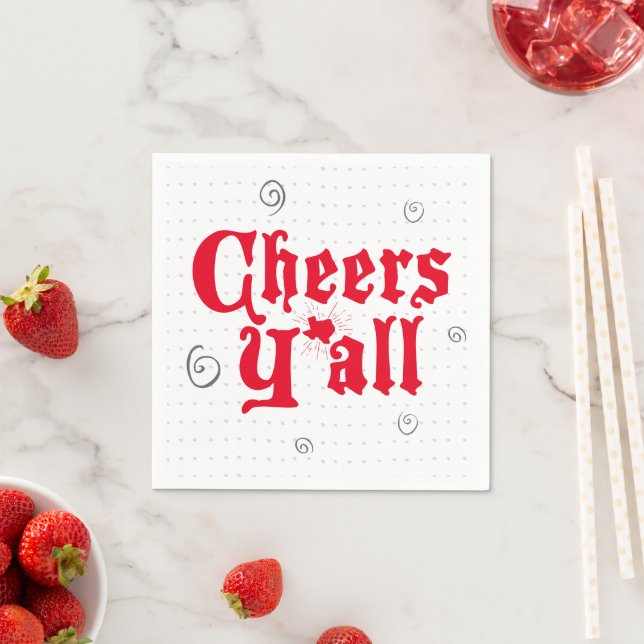 Guardanapo De Papel Red Texas Cheers Y all (Insitu)