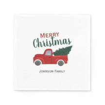 Red Truck Christmas Napkins