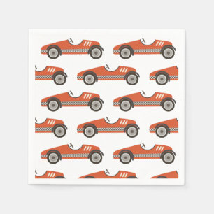 Guardanapo De Papel Red Vintage Race Car Aniversário