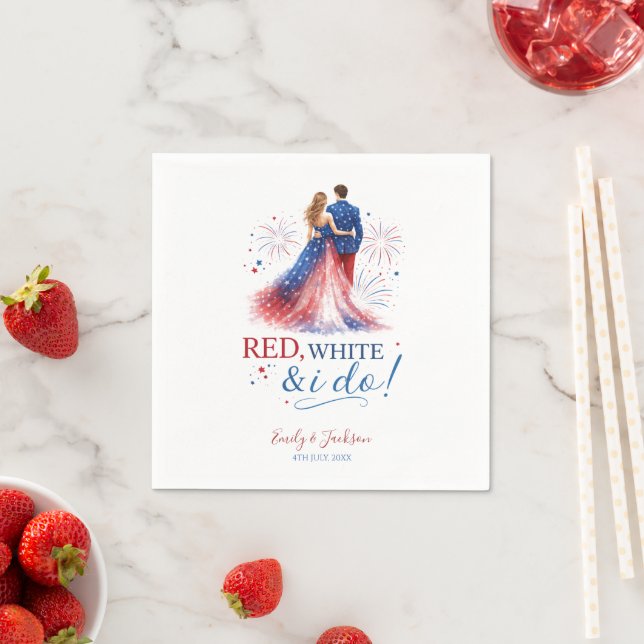 Guardanapo De Papel Red White and I do Americana Wedding (Insitu)