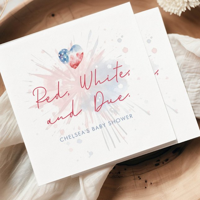 Guardanapo De Papel Red White & Due Baby Shower Napkins (Criador carregado)