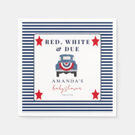 Guardanapo De Papel Red White & Due Patriotic Baby Shower Napkins 