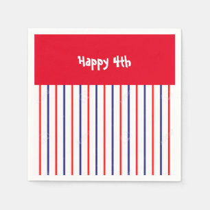 Guardanapo De Papel "Red, White e Blue Gappel 4º" Cocktail Napkins