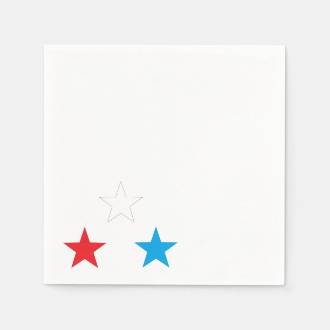 Guardanapo De Papel Red White e Blue Stars 4 de julho Napkins (Frente)