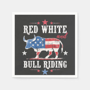 Guardanapo De Papel Red White e Bull Andando Cowboys Americanos