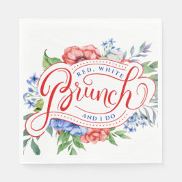 Guardanapo De Papel Red White e eu | Brunch Floral