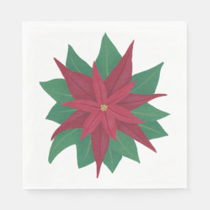 Guardanapo De Papel Red White Green Poinsettia Christmas Napkins