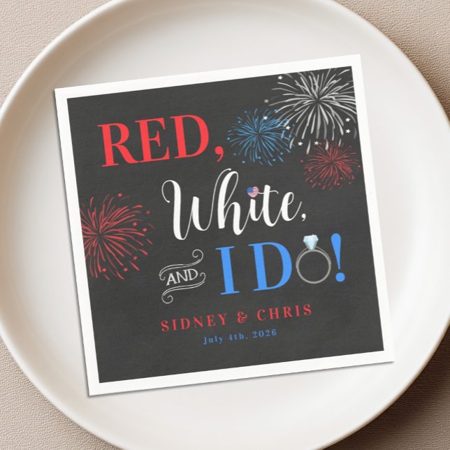 Guardanapo De Papel Red White & I Do 4th of July Napkins (Criador carregado)