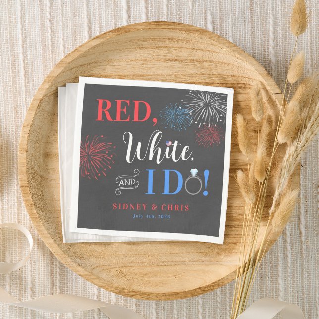 Guardanapo De Papel Red White & I Do 4th of July Napkins (Criador carregado)