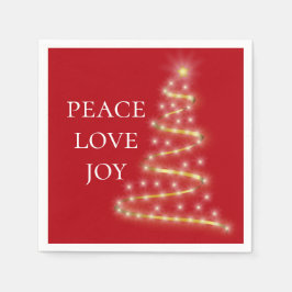 Guardanapo De Papel Red White Peace Love Joy Holiday Napkins