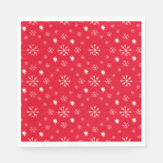 Guardanapo De Papel Red With White Snowflakes Paper Plate