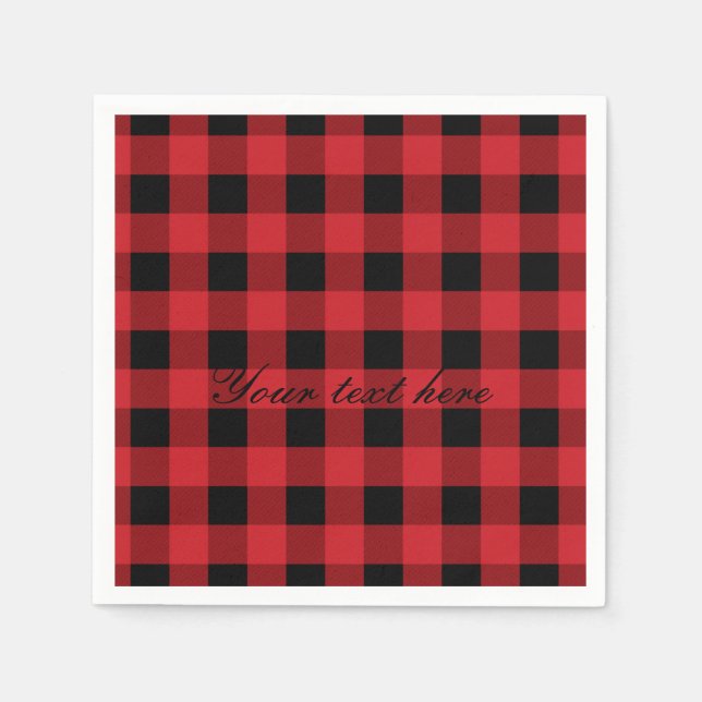 Guardanapo De Papel Red Xadrez Rustic Country Natal Napkins (Frente)