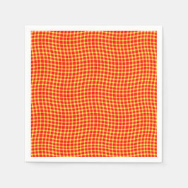 Guardanapo De Papel Red Yellow Plaid Checker Seamless Pattern