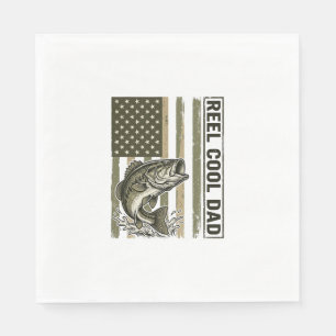 Guardanapo De Papel Reel Cool Dad Bass Fishing Flag Vector Design_1