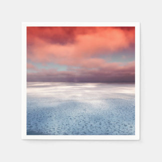 Guardanapo De Papel Reflexão Colorida Do Gelo No Mar