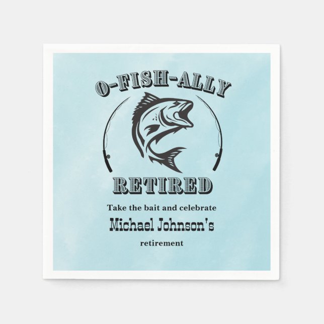 Guardanapo De Papel Reforma pesca divertida e reformada com o peixe-al (Frente)