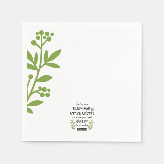 Guardanapo De Papel Refúgio divino - Salmo 46:1 para conforto espiritu (Frente)