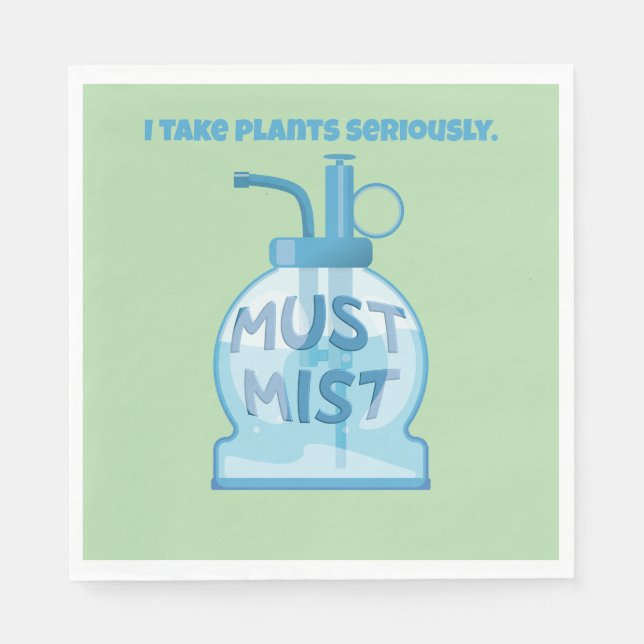 Guardanapo De Papel Regador de plantas nebulizando vasos de plantas (Frente)