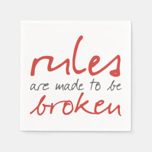 Guardanapo De Papel Regras São Feitas Para Quebrar Cocktail Napkin