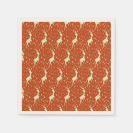 Guardanapo De Papel Reindeer no Fundo Brown