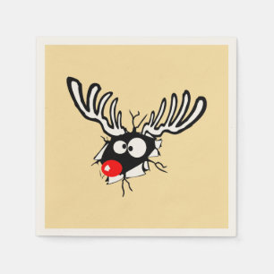 Guardanapo De Papel Reindeer Vermelho Louco