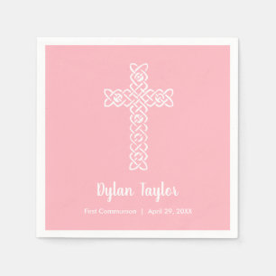 Guardanapo De Papel Religião entre Bebê e Rosa da Cruz Branca