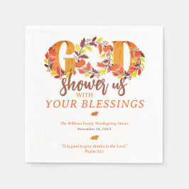 Guardanapo De Papel Religious Thanksgiving Dinner Faith Bible Quote