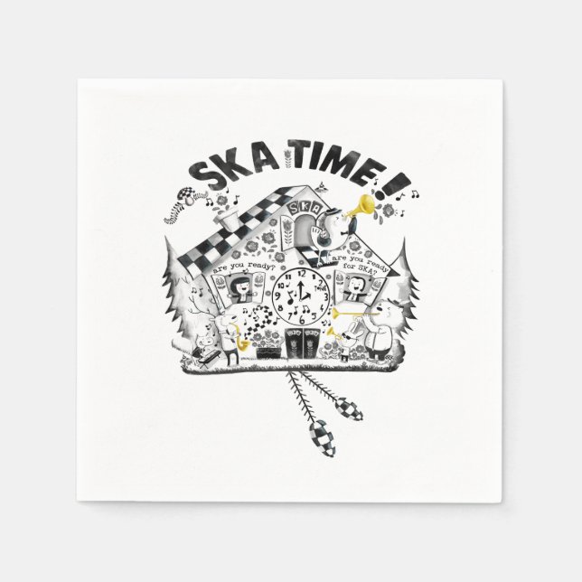 Guardanapo De Papel Relógio Cuckoo Hora da Ska (Frente)